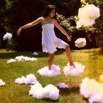 Picture of a woman walking on clouds following her heart mindfully